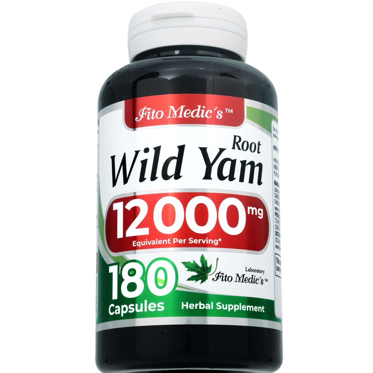 Wild Yam Root Extract 12,000 mg | 20:1 Concentrate | 180 Capsules | By Fito Medic's