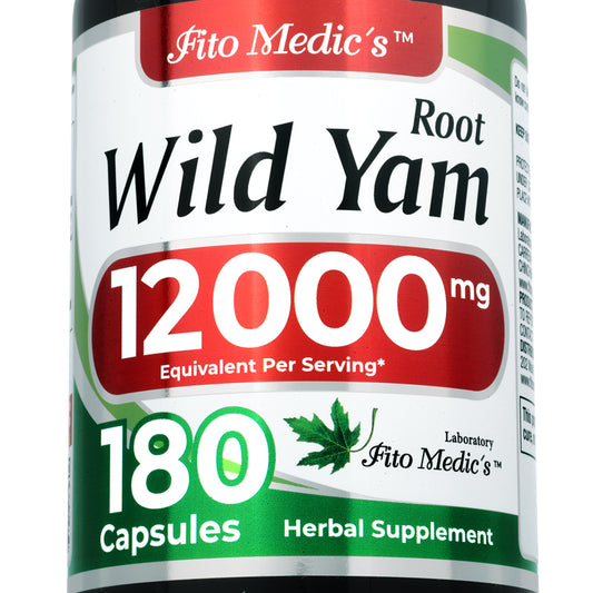 Wild Yam Root Extract 12,000 mg | 20:1 Concentrate | 180 Capsules | By Fito Medic's