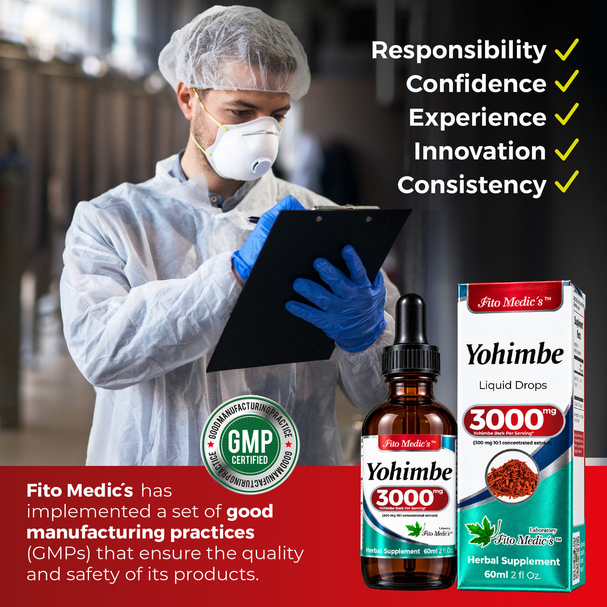 Yohimbe Bark Drops 3000 mg | 10:1 Liquid Extract | 2 fl oz | By Fito Medic's Lab