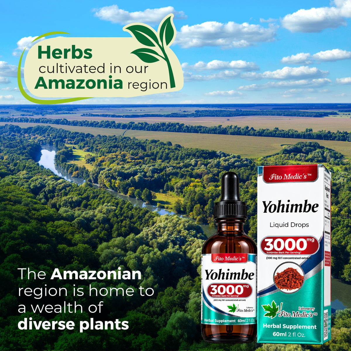 Yohimbe Bark Drops 3000 mg | 10:1 Liquid Extract | 2 fl oz | By Fito Medic's Lab