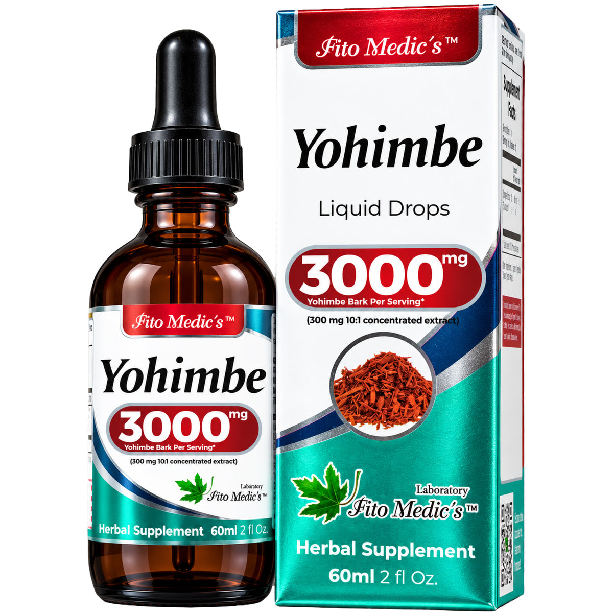 Yohimbe Bark Drops 3000 mg | 10:1 Liquid Extract | 2 fl oz | By Fito Medic's Lab