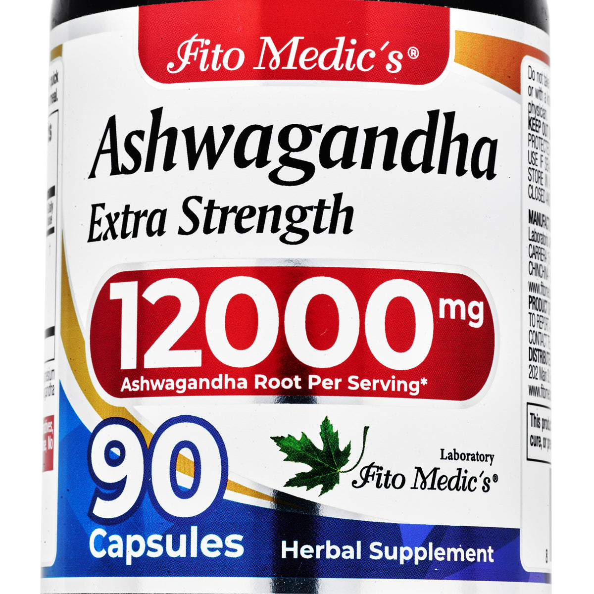 Ashwagandha Root Extract 12,000 mg | 20:1 Concentrate | 90 Capsules | By Fito Medic's