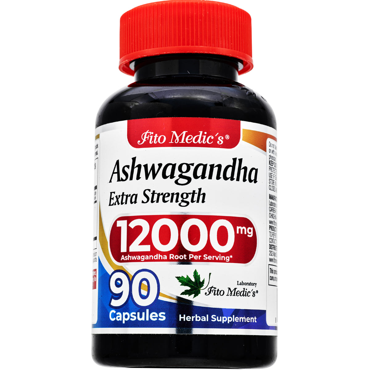 Ashwagandha Root Extract 12,000 mg | 20:1 Concentrate | 90 Capsules | By Fito Medic's