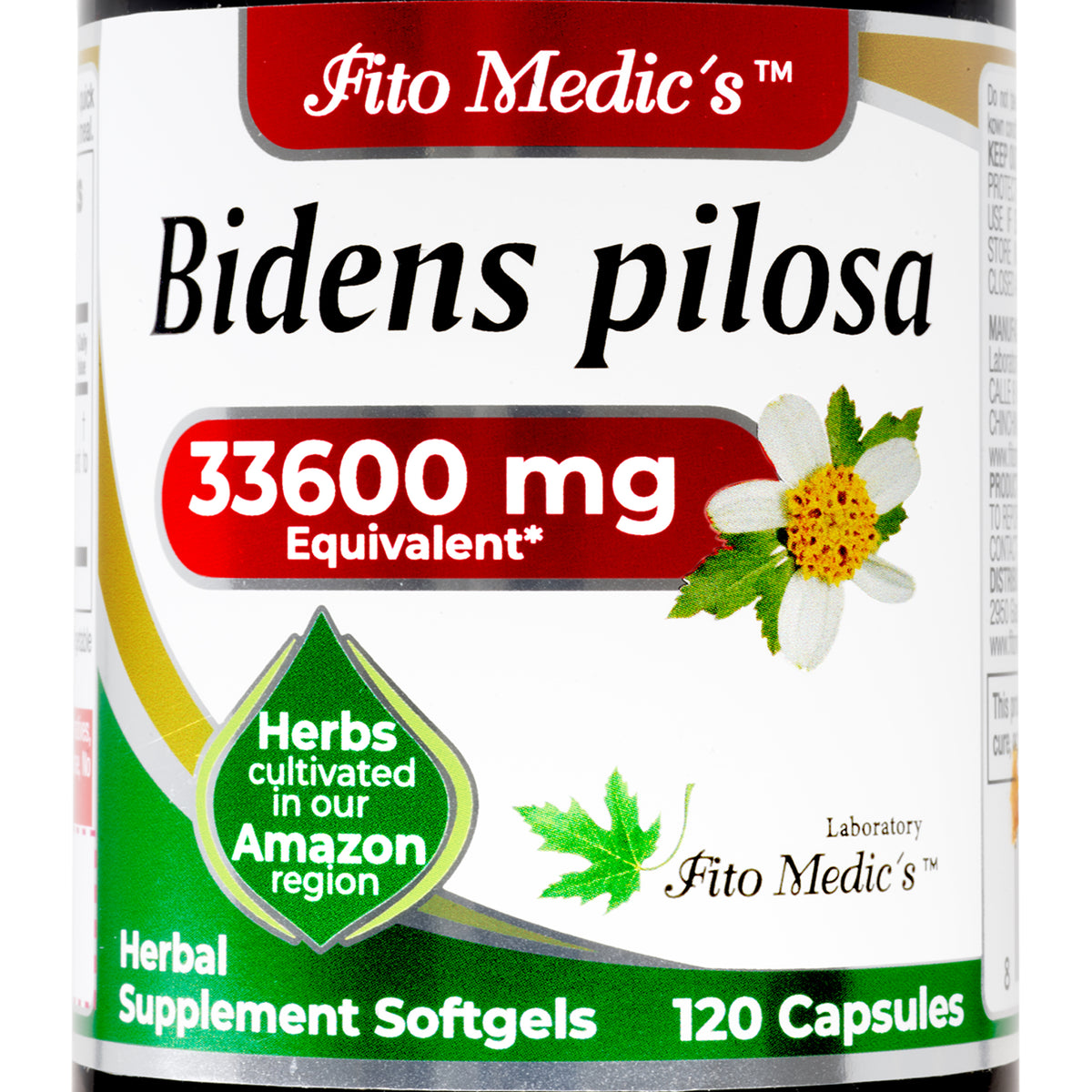 Bidens Pilosa Extract | 75:1 Concentrated Herbal Extract | 120 Softgels | By Fito medic's