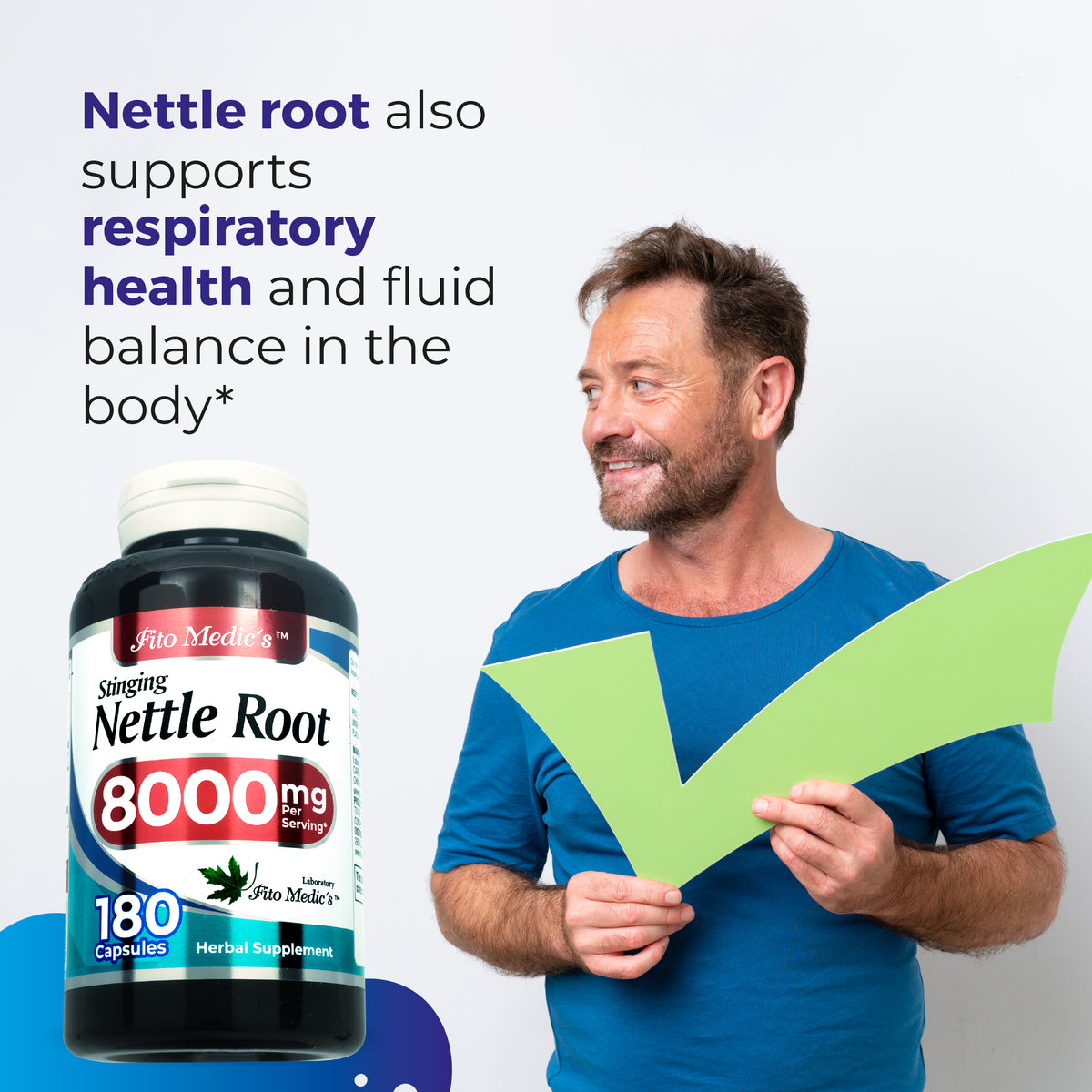Stinging Nettle Root Extract 8,000 mg Equivalent | 20:1 Concentrate | 180 Capsules | By Fito Medic's