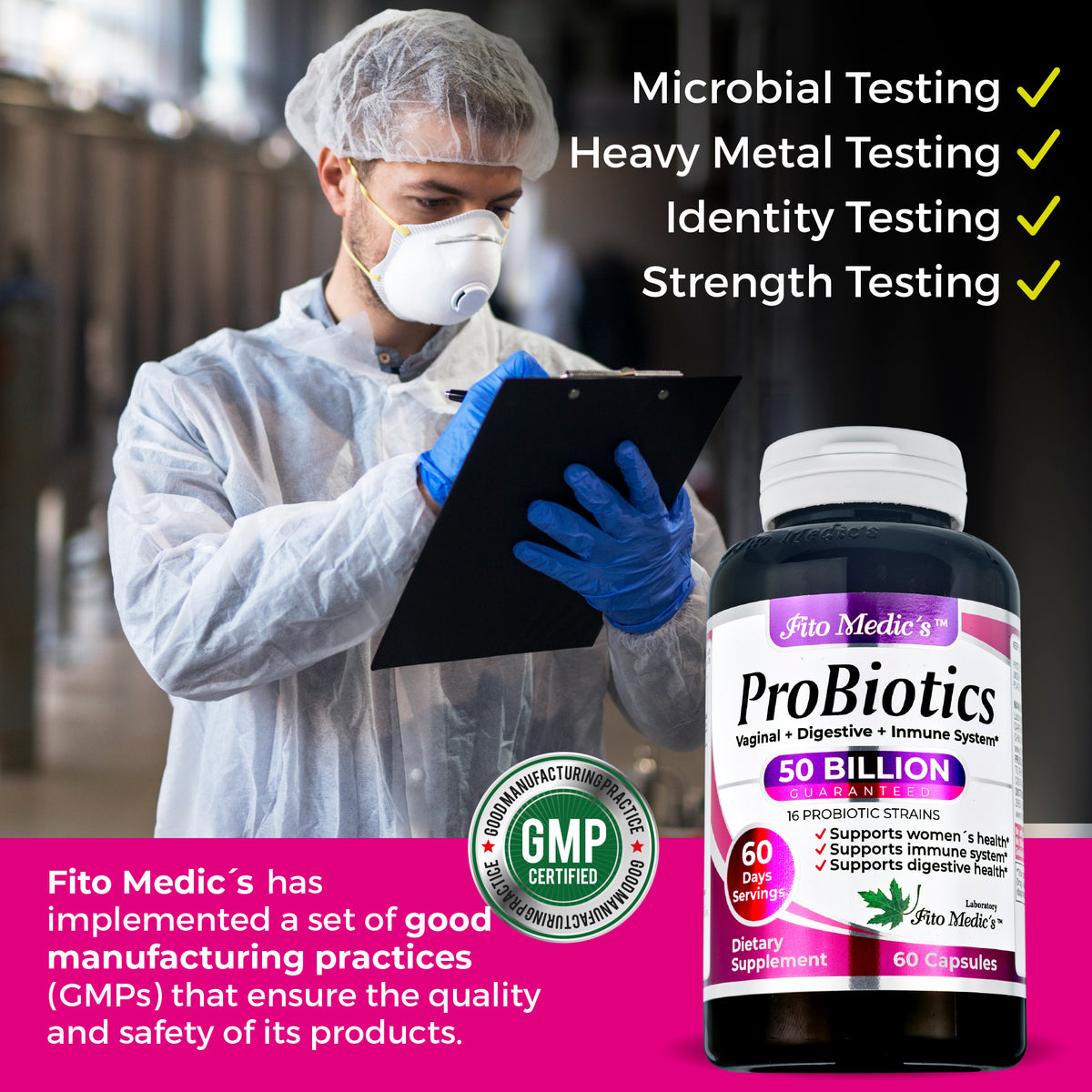 Women’s Probiotic 50 Billion CFU | Multi-Strain Probiotic Blend | 60 Capsules | By Fito Medic's