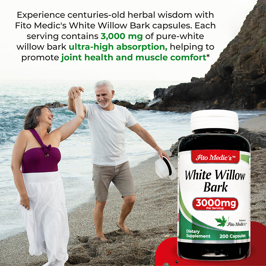White Willow bark Capsules 3000 mg  Ultra high Absorption 200 Capsules