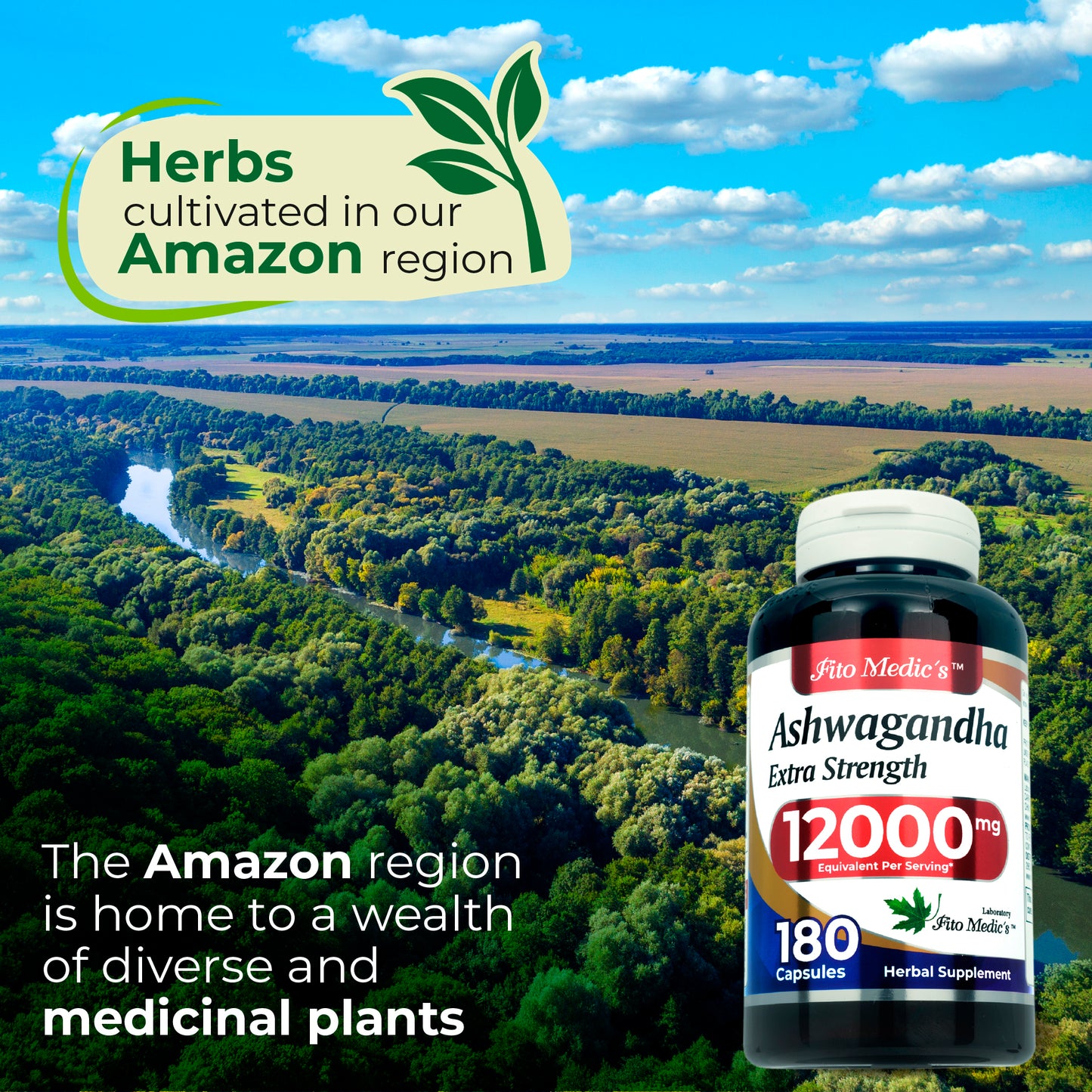 Ashwagandha Root Extract 12000 mg Ultra High Absorption 180 Capsules