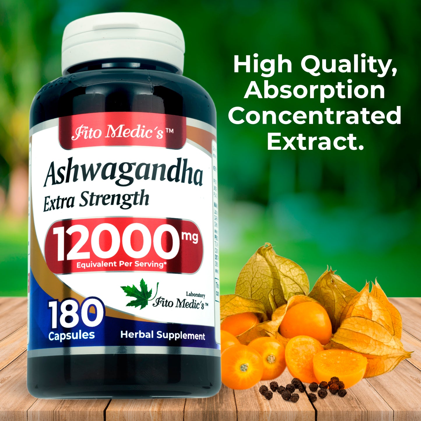 Ashwagandha Root Extract 12000 mg Ultra High Absorption 180 Capsules