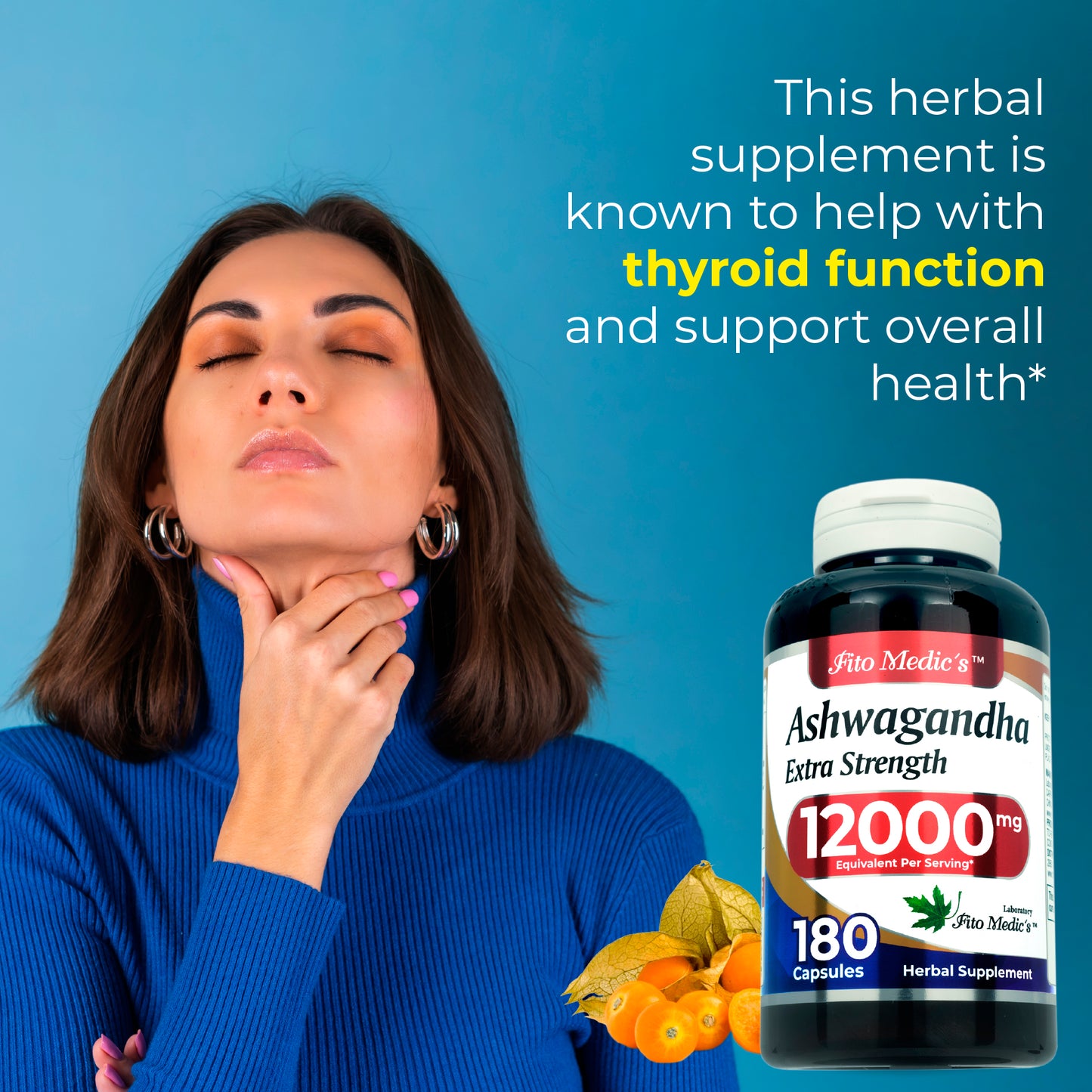 Ashwagandha Root Extract 12000 mg Ultra High Absorption 180 Capsules