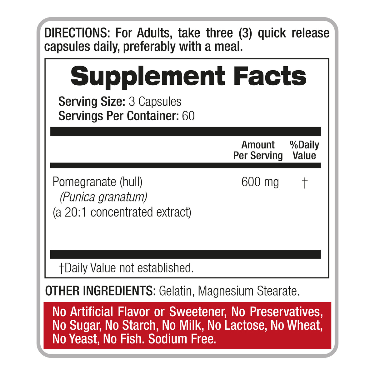 Pomegranate Extract 12,000 mg | 20:1 Concentrate | 180 Quick-Release Capsules | By Fito Medic's