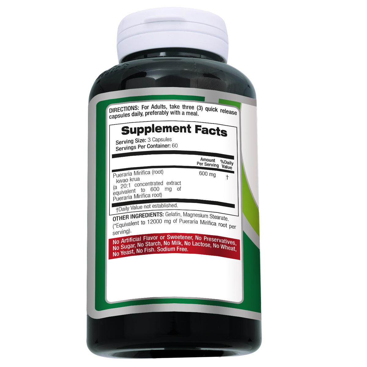 Pueraria Mirifica Root Extract 12,000 mg | 20:1 Concentrate | 180 Capsules | By Fito Medic's
