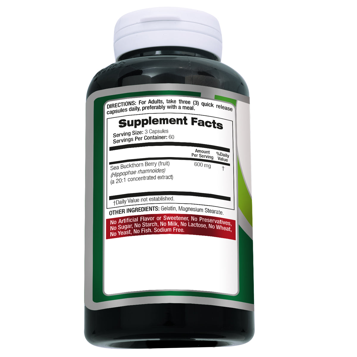 Sea Buckthorn Berry Extract 12,000 mg | 20:1 Concentrate | 180 Capsules | By Fito medic's