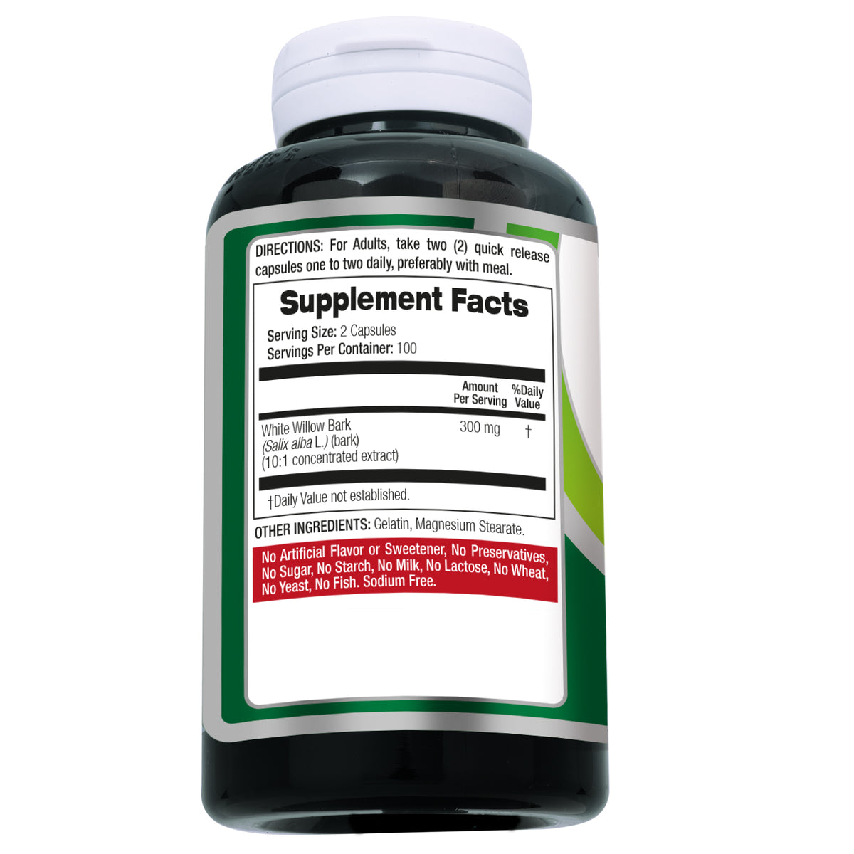 White Willow Bark Extract 12,000 mg |- 20:1 Concentrate | 180 Quick-Release Capsules | By Fito Medic's